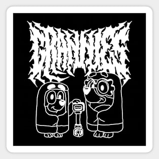 Death Metal Bluey Grannies Magnet